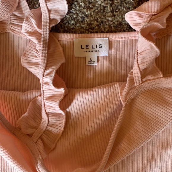 Baby Pink & Light Gray off shoulder or tank bodysuits large - Picture 2 of 3